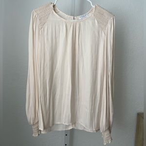 Cream/peach long sleeve blouse